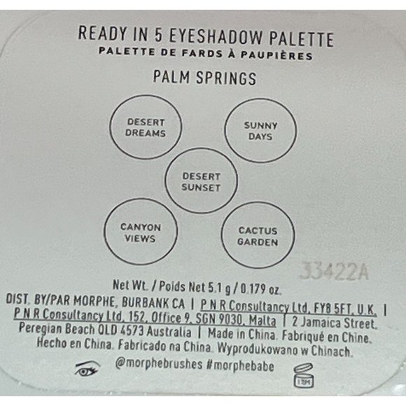 Morphe 2 - Ready In 5 Eyeshadow Palette - Palm Springs - Picture 10 of 10